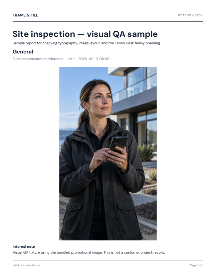 Frame & File inspection report